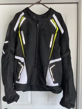 Gryphon Motorcycle Jacket Black Mens Size 2XL Padded Certified Impact Protection